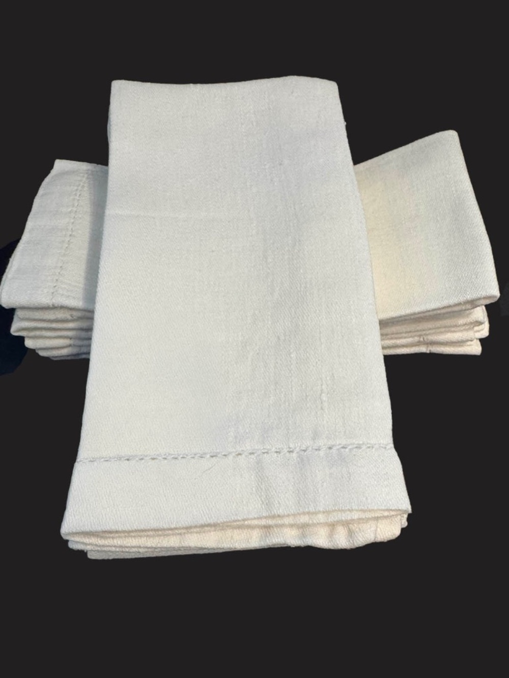 Vintage Irish Linen Hemstiched Napkins (8)